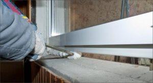 Герметизация стыка и оконной рамы