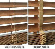 Веревочная и тканевая лесенка жалюзи