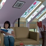 Мансарда, остекленная витражными стеклопакетами